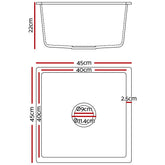 Cefito Stone Kitchen Sink 450X450MM Granite Under/Topmount Basin Bowl Laundry White